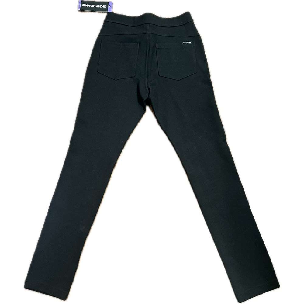 DKNY Jeans Black Ponte Pant with Faux Leather Pocket Accents Size XS NWT - Picture 4 of 10